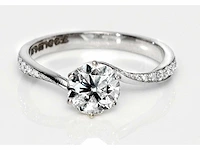 18 krt wit gouden ring met natuurlijke diamant 1,21 crt - afbeelding 1 van  6