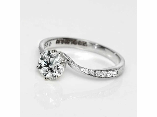 18 krt wit gouden ring met natuurlijke diamant 1,21 crt - afbeelding 1 van  5