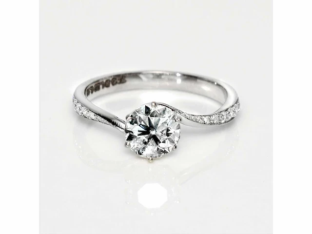 18 krt wit gouden ring met natuurlijke diamant 1,21 crt - afbeelding 2 van  5