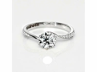 18 krt wit gouden ring met natuurlijke diamant 1,21 crt - afbeelding 2 van  5