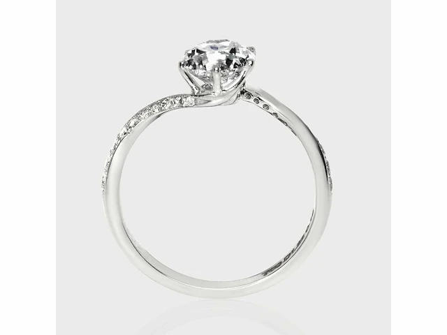 18 krt wit gouden ring met natuurlijke diamant 1,21 crt - afbeelding 5 van  5