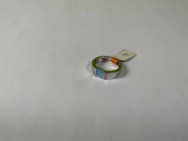 18 krt witgoud ring - afbeelding 1 van  5