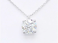 18 krt. witgouden ketting met 7,04 crt. diamant - afbeelding 3 van  6