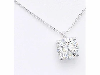 18 krt. witgouden ketting met 7,04 crt. diamant - afbeelding 4 van  6