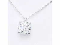 18 krt. witgouden ketting met 7,04 crt. diamant - afbeelding 6 van  6