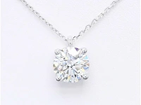 18 krt. witgouden ketting met 7,04 crt. diamant - afbeelding 1 van  6