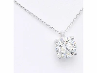 18 krt. witgouden ketting met 7,04 crt. diamant - afbeelding 3 van  6