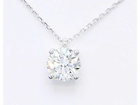 18 krt. witgouden ketting met 7,04 crt. diamant - afbeelding 4 van  6