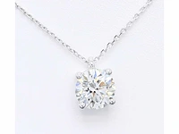 18 krt. witgouden ketting met 7,04 crt. diamant - afbeelding 5 van  6