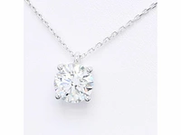 18 krt. witgouden ketting met 7,04 crt. diamant - afbeelding 6 van  6