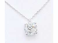 18 krt. witgouden ketting met 7,04 crt. diamant - afbeelding 5 van  6