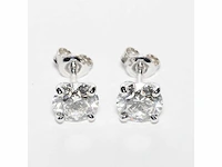 18 krt. witgouden oorstekers met 6,02 crt. diamant - afbeelding 2 van  8