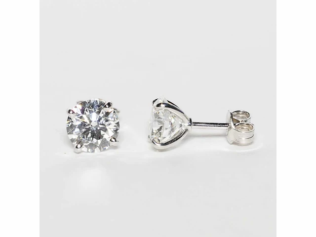 18 krt. witgouden oorstekers met 6,02 crt. diamant - afbeelding 6 van  8