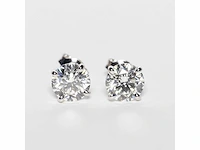 18 krt. witgouden oorstekers met 6,02 crt. diamant - afbeelding 7 van  8