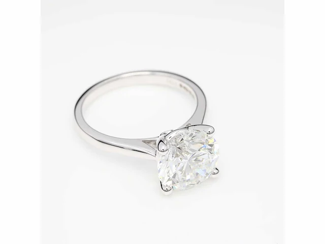 18 krt. witgouden ring met 3,06 crt. diamant - afbeelding 3 van  13