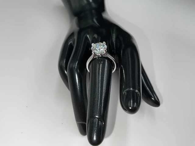18 krt. witgouden ring met 3,06 crt. diamant - afbeelding 4 van  13