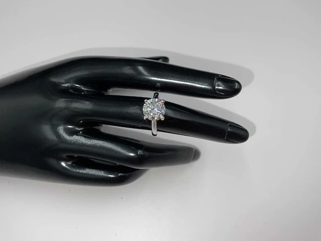 18 krt. witgouden ring met 3,06 crt. diamant - afbeelding 8 van  13