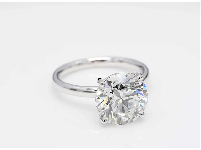 18 krt. witgouden ring met 6,00 crt. diamant - afbeelding 3 van  7