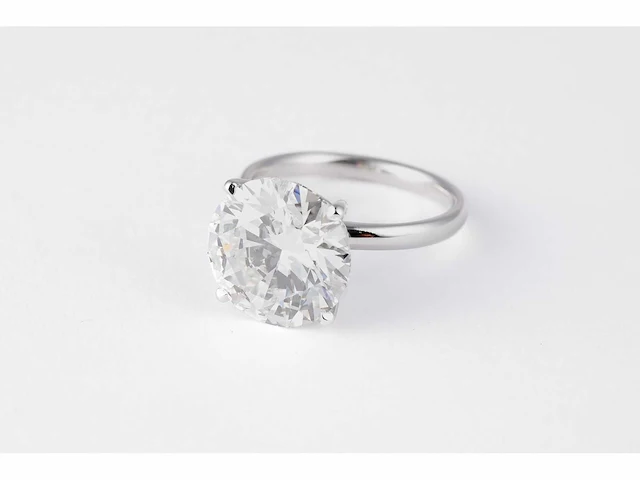 18 krt. witgouden ring met 8,01 crt. diamant - afbeelding 4 van  7