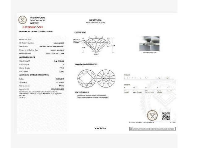 18 krt. witgouden ring met diamant 6,01 crt. - afbeelding 5 van  11