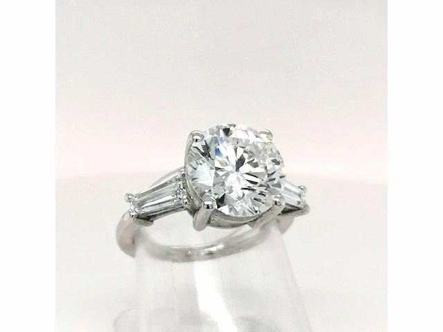 18 krt. witgouden ring met diamant 6,01 crt. - afbeelding 11 van  11