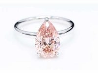 18 krt. witgouden ring met roze diamant 5,21 crt. - afbeelding 1 van  6