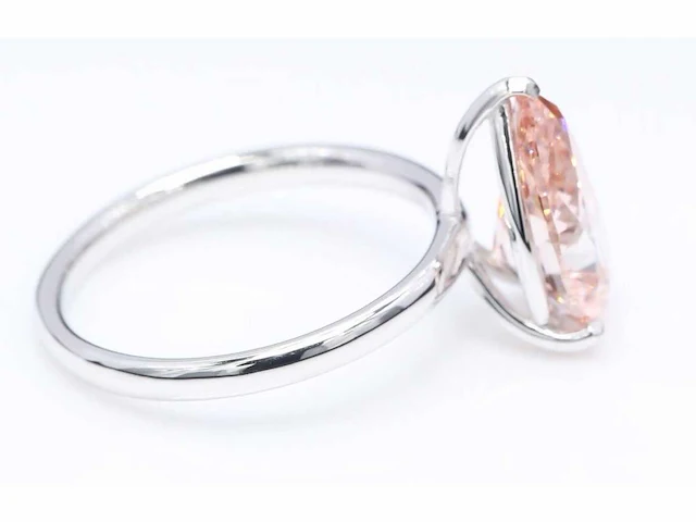 18 krt. witgouden ring met roze diamant 5,21 crt. - afbeelding 3 van  6