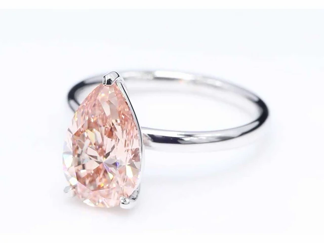 18 krt. witgouden ring met roze diamant 5,21 crt. - afbeelding 5 van  6