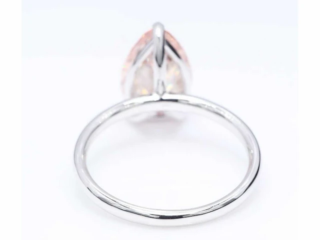 18 krt. witgouden ring met roze diamant 5,21 crt. - afbeelding 6 van  6