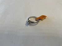 18 krt witgouden solitairring - afbeelding 1 van  4