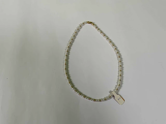 18 krt zoetwater parelcollier ketting - afbeelding 1 van  3