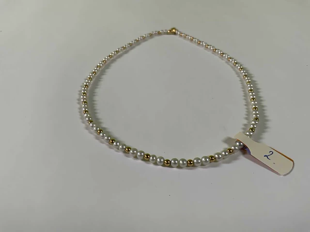 18 krt zoetwater parelcollier ketting - afbeelding 2 van  3