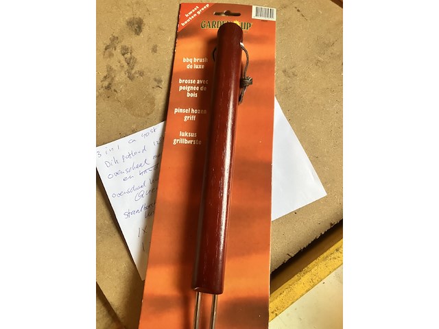 18 x bbq borsteltje met houten greep, zware kwaliteit - afbeelding 5 van  5