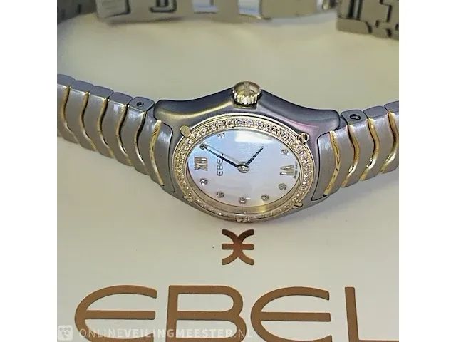 18kt gouden dames horloge - ebel sportwave diamanten model van €4900,00 - afbeelding 2 van  8