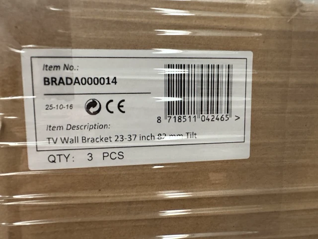 18x tv muurbeugel 23-37" 82 mm kantelbaar sam creative, brada000014 - afbeelding 4 van  4