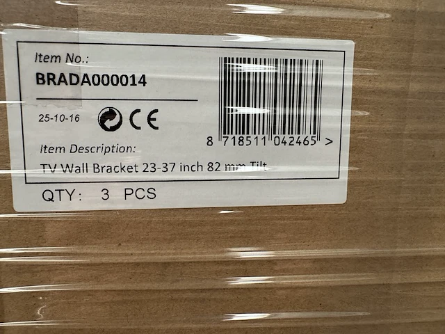 18x tv muurbeugel 23-37" 82 mm kantelbaar sam creative, brada000014 - afbeelding 4 van  4