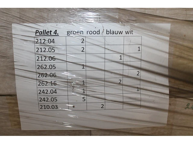 19 buitenwandlampen met hoogte 60 cm in diverse kleuren ( blauw, groen, wit en rood) op pallet. - afbeelding 4 van  4