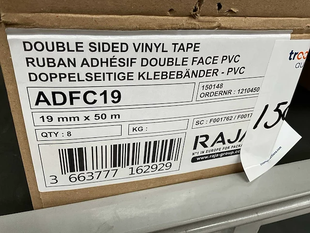 19 mm x 50 m rol dubbelzijdig tape (8x) - afbeelding 3 van  3