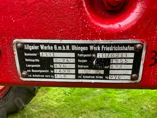 1955 porsche allgaier a111 oldtimer tractor - afbeelding 10 van  18