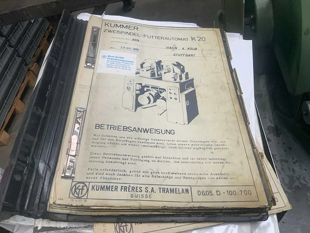 1959 kummer k20 2 koppige spindelmachine - afbeelding 10 van  12