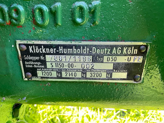 1961 deutz d50-ufe oldtimer tractor - afbeelding 21 van  29
