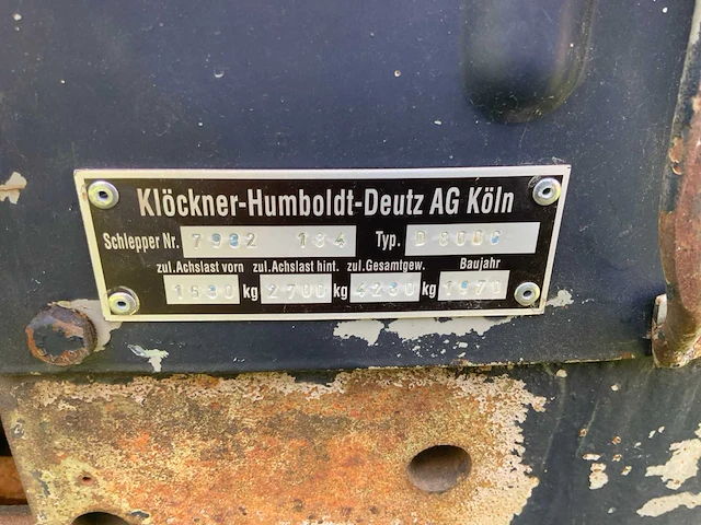 1970 deutz d8006 tweewielaangedreven landbouwtractor - afbeelding 10 van  31