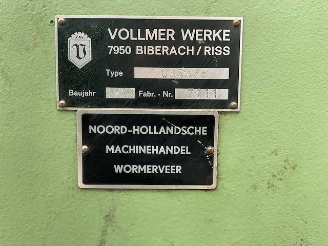 1973 vollmer cana/e bandslijpmachine - afbeelding 6 van  9