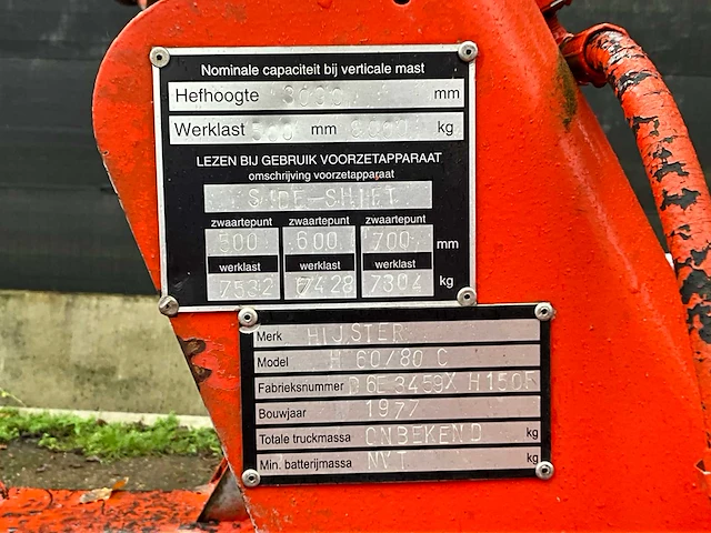 1977 hyster h60/80c vorkheftruck - afbeelding 14 van  27