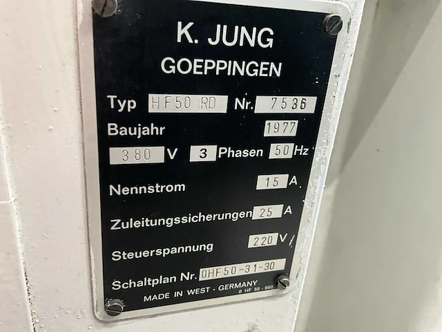 1977 jung hf50rd vlakslijpmachine - afbeelding 11 van  19