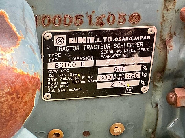 1978 kubota b6100 d oldtimer tractor - afbeelding 10 van  19