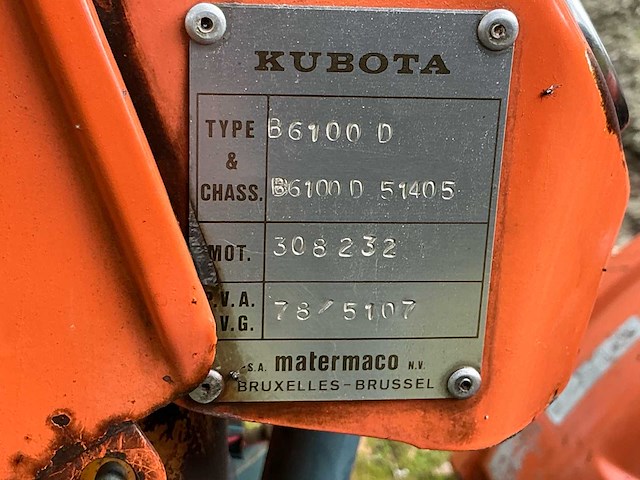 1978 kubota b6100 d oldtimer tractor - afbeelding 11 van  19