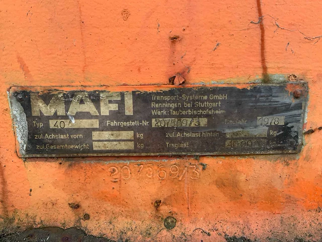 1978 mafi 40 zwaarlast oplegger - afbeelding 9 van  9