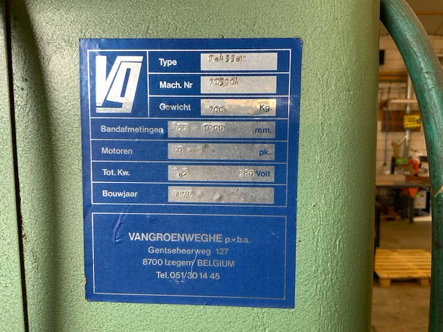 1979 vg vangroenweghe f-455-k breedbandschuurmachine - afbeelding 21 van  21