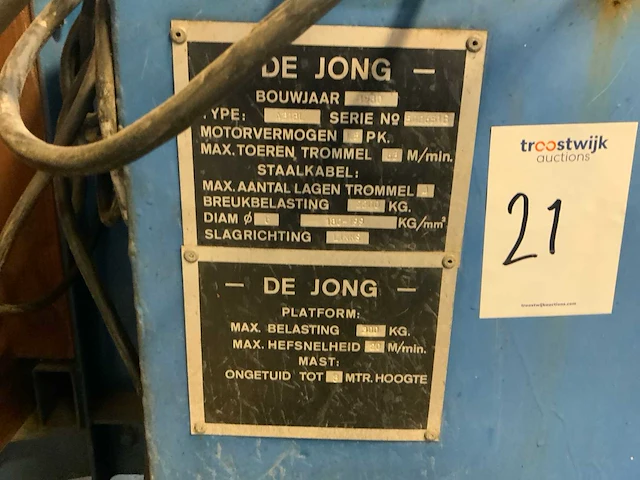 1980 de jong holland a31bl bouwlift - afbeelding 7 van  8